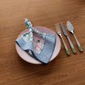 Hand Block Print Cotton Cloth Dinner Napkins, Vienna Garden Melody, 20x20 inch