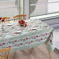 Hand Block Print Cotton Tablecloth, Pink Parisian Bloom