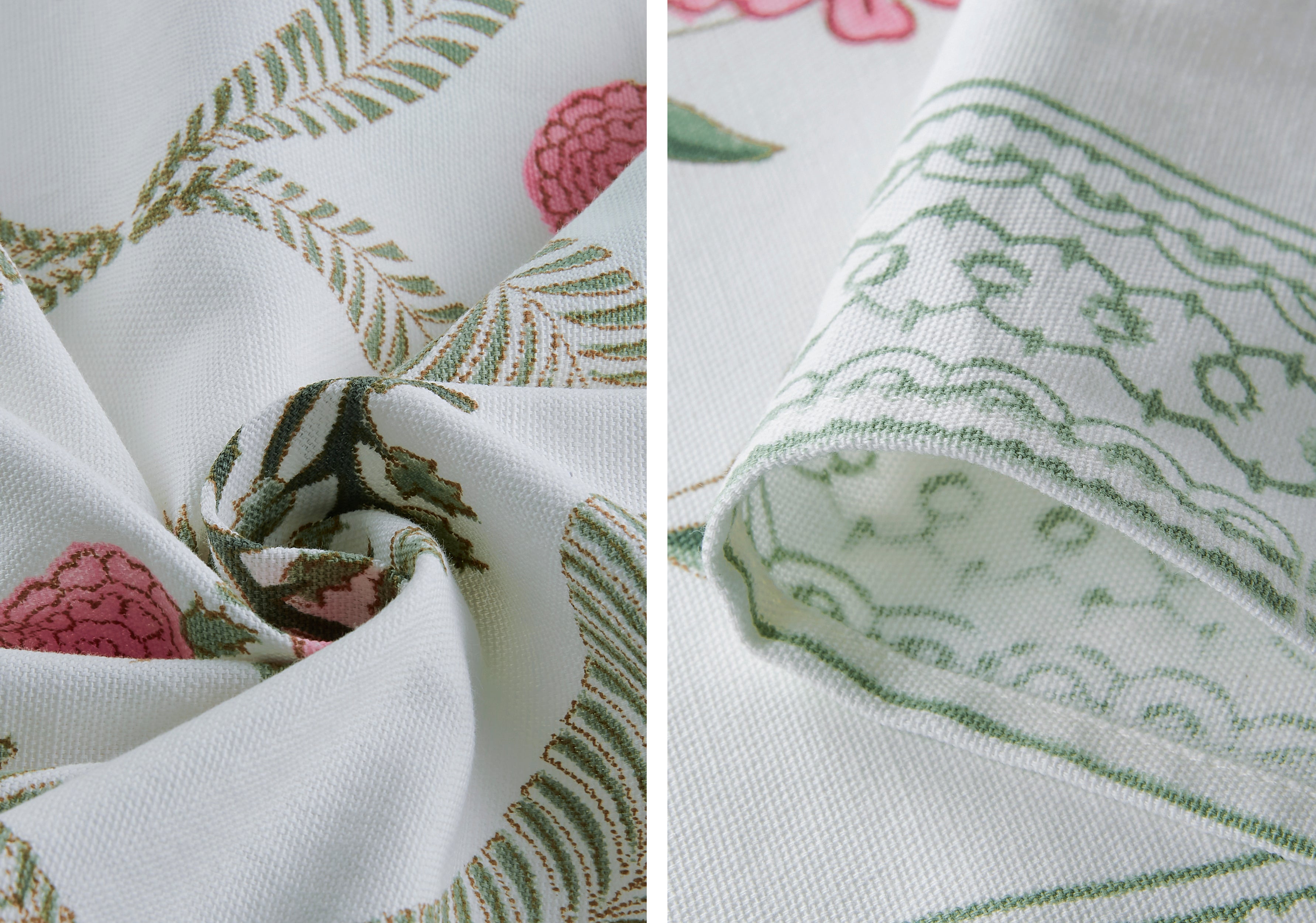 Hand Block Print Cotton Tablecloth, Pink Parisian Bloom